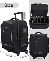 Relavel 2022 Nouveau sac de rangement professionnel pour maquillage en nylon, sac de voyage, valise à roulettes, sac à dos pour maquilleur en nylon