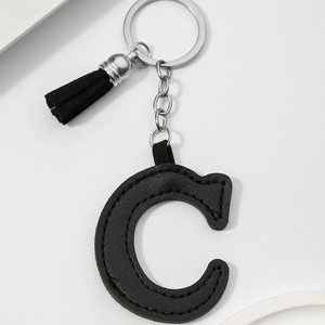 Wholesale <b>Custom</b> Letter Leather <b>Keychain</b> With Tassels A-z Alphabet Initial Keyring Sets Pu Leather Bag Pendant Charm Accessories - Product Image 4