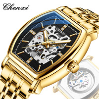 Montre automatique squelette tonneau lumineuse de haute qualité pour homme, montre mécanique de luxe élégante pour affaires