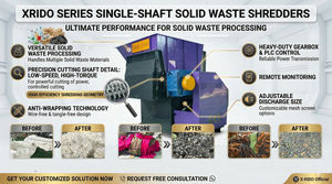 Déchiqueteur robuste à un seul arbre pour fibres, matelas, textiles usagés, tissus, plastique PET et déchets <span class=keywords><strong>MSW</strong></span> - Product Image 2