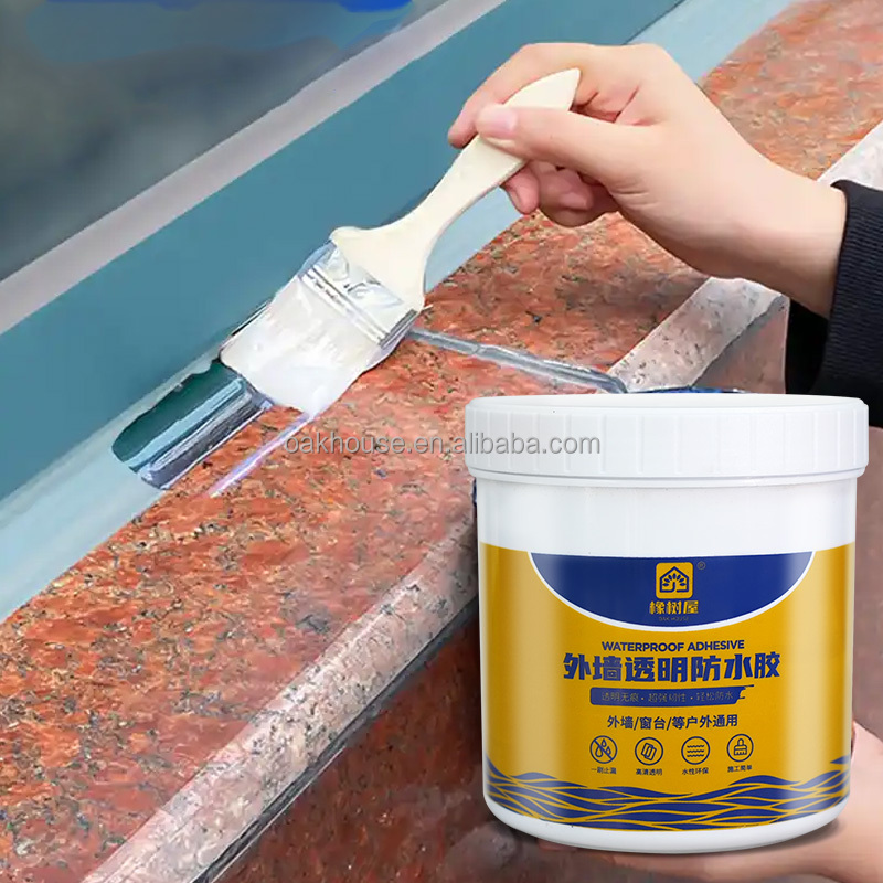 OakHouse Modern Transparent White Silicone Glue Water Stop Waterproofing Coating for Roof Wall Repairs in Construction Buildings