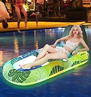 Chaise flottante gonflable lumineuse avec télécommande, flotteur de plage, canapé de piscine, amusement pour les fêtes, pour adultes et enfants