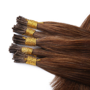Promoción de Venta: Gran Stock de Extensiones de Cabello Humano Liso de Color Marrón con Cutícula Alineada, Calidad de Lujo, Tipo <span class=keywords><strong>I</strong></span>-Tip - Product Image 5