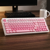 Teclado ZORNHER ZH980 95% Foundation Pink Creamy con tres modos, USB tipo C, teclado numérico, teclas de gelatina bonitas, intercambiables en caliente, retroiluminación RGB.