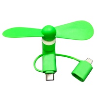 Vente chaude Échantillon gratuit Ventilateur portable 3 en 1 Type-C Mini ventilateur USB pour téléphones mobiles iPhone et Android
