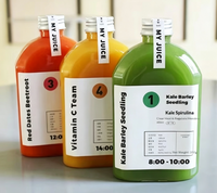 Bouteille plate jetable en PET de 350 ml pour jus de fruits et légumes fraîchement pressés et thé au lait