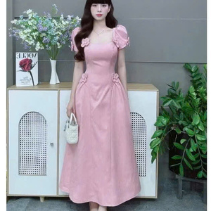 <span class=keywords><strong>Robe</strong></span> longue élégante et sexy pour femmes, à manches courtes, alliant parfaitement élégance, confort, décontracté et formel pour diverses occasions, en soie maxi - Product Image 2
