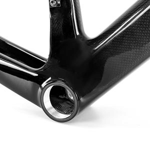 <span class=keywords><strong>Cadre</strong></span> de <span class=keywords><strong>vélo</strong></span> de <span class=keywords><strong>route</strong></span> Zhuote CYCLONEpro (3e génération) en fibre de <span class=keywords><strong>carbone</strong></span> 3K, boîtier de pédalier fileté T47, conception de passage de câbles interne 12x142mm - Product Image 2