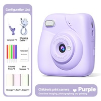 Appareil photo numérique pour enfants OEM, capteur CMOS, corps en plastique, Full HD, zoom optique 10x, flash LED, impression instantanée, 48MP, carte 32 Go