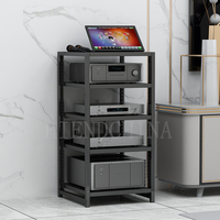 DK-022 Home Cinéma HIFI Amplificateur Rack Audio Cabinet Haut-Parleur Support Chanson Machine Rack Tout Noir Cadre