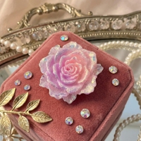 Poudre violette Qijun, luciole, rose luminescente, bricolage, épingle à cheveux faite à la main, coque de téléphone portable, matériau en résine, accessoires de bijoux en résine