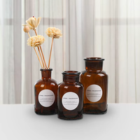 Bouteille en verre cylindrique de 500 ml et 1000 ml pour diffuseur à bâtonnets, avec bâtonnets en rotin et coffret cadeau, pour huiles essentielles aromatiques - Vente en gros