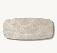 Table de salle à manger rectangulaire en pierre de Mulholland Sassanid OEM design contemporain en chêne américain marbre emperador espagnol fabriqué à la main