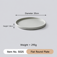 Assiette Ronde Plate en Mélamine Écologique Gris Mat Incassable Compatible Lave-Vaisselle 50 Pièces pour Restaurant Hôtel Fête