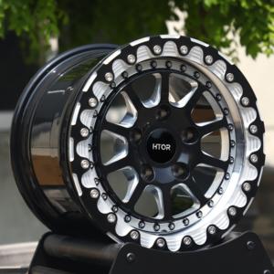 HTOR 17インチ 5x114.3 5x127 鍛造レーシングATVホイール ビードロックリム ブラックマシンドライン チェロキーXJ ラングラーTJ JK バギー対応 - Product Image 3