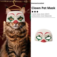 Masque de clown chat en plastique pour Halloween, bricolage pour fête costumée, fournitures pour animaux de compagnie