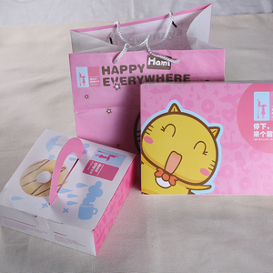 Cajas de rosquillas de papel para llevar al <span class=keywords><strong>precio</strong></span> más barato al por mayor con asa Embalaje de pan Cajas de rosquillas de PE doble recubiertas de PE individual Hoja de oro - Product Image 4