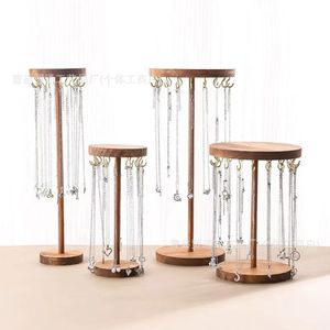 Expositor de Joyería de Madera Sólida para Escritorio, Organizador de Collares y Pulseras con Ganchos - Product Image 1