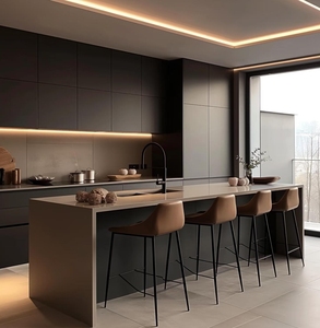 Îlot de cuisine extensible tendance 2026, gain de place - Plateau en <span class=keywords><strong>ardoise</strong></span> anti-rayures de qualité <span class=keywords><strong>alimentaire</strong></span>, bois massif, multi-portes, design 3D gratuit - Product Image 3