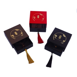 Chinese Style Jewelry <b>Drawer</b> <b>Slide</b> Packaging Boxes with Velvet Pouch Vintage Elegant Jewellery Box with Tassel - Product Image 6