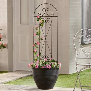 Vinyle plastique enduit pelouse jardin vigne <span class=keywords><strong>plante</strong></span> acier treillis panneau plantes grimpantes croissance soutien cour parc couleur noire - Product Image 2