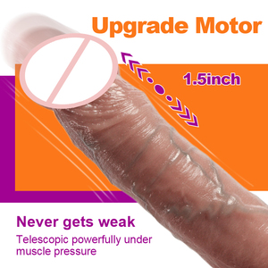 원격 제어 자동 추진 텔레스코픽 난방 남근 자위대 진동기 여성용 실리콘 딜도 섹스 토이 - Product Image 3
