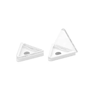 人気デザイン透明三角形カスタム空ケース化粧プラスチック赤面コンテナクリア磁気シングルアイシャドウケース