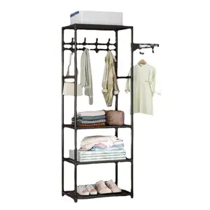 가정용 옷장 행거 프리 스탠딩 다기능 옷장 3단 침실 코트 랙 - Product Image 1