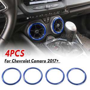 4 pièces, anneau de couverture de sortie d'air conditionné intérieur, autocollant en alliage d'aluminium pour Chevrolet Camaro 2017+, accessoires - Product Image 1