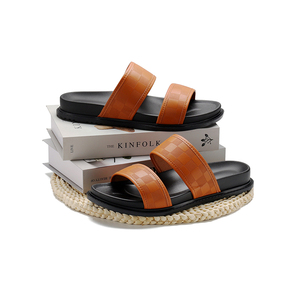 <span class=keywords><strong>Sandales</strong></span> d'Extérieur <span class=keywords><strong>en</strong></span> <span class=keywords><strong>Cuir</strong></span> Véritable Prix Usine Henghao, Pantoufles Chappal Rembourrées <span class=keywords><strong>en</strong></span> <span class=keywords><strong>Cuir</strong></span> de Haute Qualité pour Homme - Product Image 3