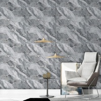 Papier peint PVC géométrique uni moderne effet marbre PORSCHE2Series 0,53*9,2m pour salon, hôtel, chambre, salle à manger, couloir d'escalier