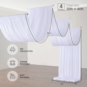 Cortina de Techo Blanca para Bodas y Fiestas, Cortinas Largas para Decoración de Carpas, sin Arrugas, para Bodas, Cumpleaños y Fiestas Temáticas - Product Image 6