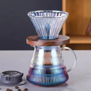 Despeje Sobre Conjunto De Cafeteira, 500ml Pote De Servidor De Café com Filtro De Gotejamento De Vidro Elegante Gotejador De Café Garrafa De Vidro