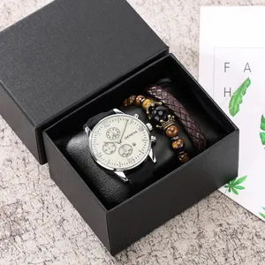 men's fashion quartz bracelet watch gift set with box design brand minimalist geneva watch man luxury relojes de cuarzo