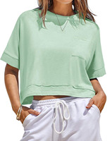 Camisetas cortas de gran tamaño informales de verano para mujer, camisetas de manga corta, ropa de mujer personalizada, Camisetas básicas sueltas