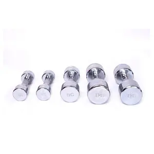 High Quality Fitness Weight Lifting Round Head Electroplating Chrome Dumbbell