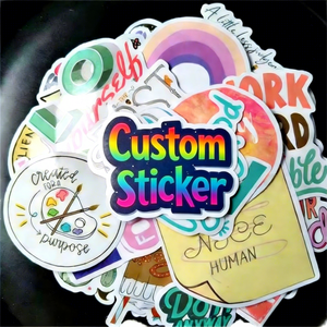 Customized Cute Durable Cartoon Motivational Letter Words Inspire Stickers for Laptop Scrapbook Water Bottle Skateboard Luggage