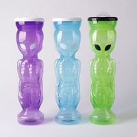 Gobelets en plastique transparents pour glace pilée avec couvercles et pailles pour fêtes, vente en gros