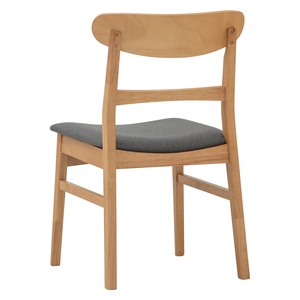 เก้าอี้ทานข้าวไม้โอ๊คมาเลเซียสีธรรมชาติทรง MARLO สไตล์โมเดิร์นกลางศตวรรษ พร้อมที่นั่งสบายสำหรับร้านกาแฟ - Product Image 4