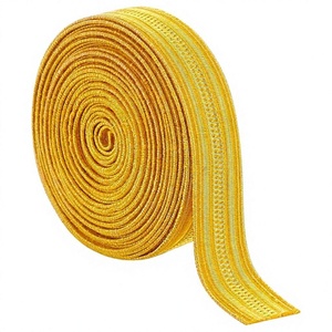 Cordón Metálico Dorado Francés, Trenza de Hilo Metálico, Encaje Jacquard, Galón para Decoración de Uniformes, Disfraces, Piloto, Seguridad, Epaulette, Franja - Product Image 1