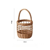 Panier à légumes et fruits tressé en saule creux, panier de pique-nique en rotin pour le printemps, panier à fleurs de Noël entièrement fait main