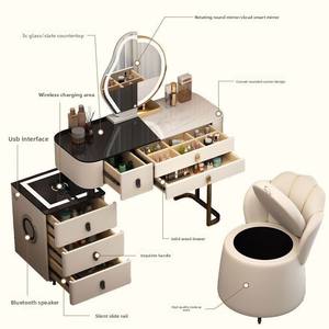 Nieuwe Kaptafel Voor Make-Up Dressoir Led Spiegel Mdf Make-Up Moderne Kaptafel Verbeterde Schoonheid Slaapkamer Hotel Huis - Product Image 2