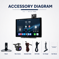 Écran portable universel Carplay Android Auto IPS 10 pouces avec GPS intégré et caméra de recul