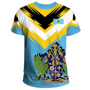 เสื้อยืดลาย Saint <span class=keywords><strong>Lucia</strong></span> เสื้อยืดสำหรับผู้ชายเสื้อโค้ทแขน - Product Image 2