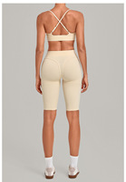 Ensemble de sport 2 pièces pour femme : soutien-gorge rembourré à col en V et legging capri – Tenue de fitness douce et extensible pour l'entraînement et la gym – Ropa Deportiva Mujer