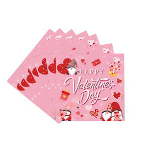 Assiettes en papier pour la Saint-Valentin, motif gnome, rondes, impression numérique, 40-60 pièces, vaisselle de fête écologique - Product Image 3