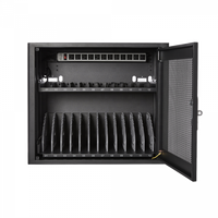Chariot de charge pour ordinateurs portables et tablettes, 12 ports, en acier, avec système d'intégration réseau, certification CE/ROHS, pour usage public