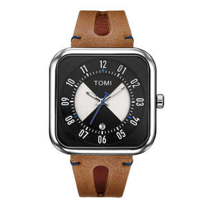 Reloj de Pulsera TOMI T094 para Hombre, Movimiento de Cuarzo, Diseño Simple, Forma Cuadrada de Lujo, Fecha Automática, Correa de Cuero, Gran Venta - Product Image 3