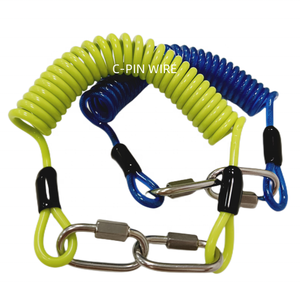 Cordón de herramienta de bobina de plástico para caña de pescar, herramienta retráctil, cordón de seguridad con mosquetón Doble - Product Image 1
