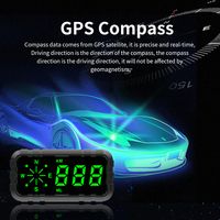KINGNEED C3010 Universelles Auto-GPS-Tachometer HUD 5,4" LCD-Display 5V Uhr Geschwindigkeitsüberwachung CE/FCC-Zertifiziert 1 Jahr Garantie